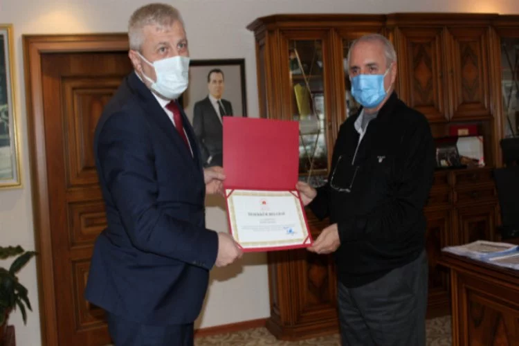 Bursa İl Sağlık Müdürü Yavuzyılmaz'dan Celal Sönmez'e teşekkür