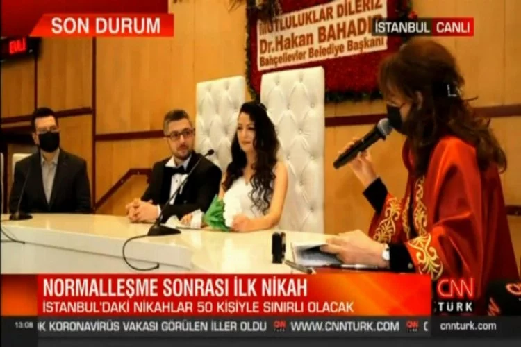 Normalleşme sonrası İstanbul'da ilk nikah!