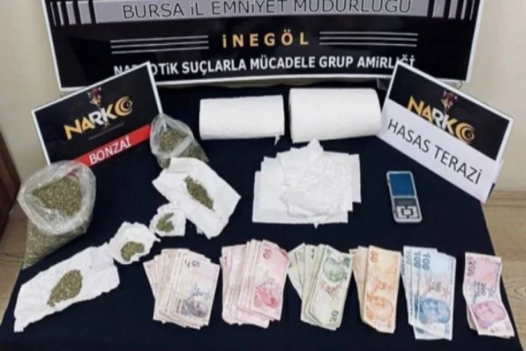 Bursa'da uyuşturucu ticareti yapan kadın şüpheli gözaltında