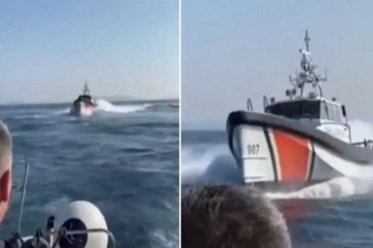 Yunan gemisine Türk Sahil Güvenliği'nden müdahale