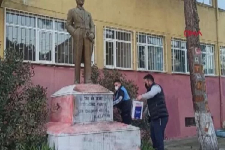 Atatürk heykeline çirkin saldırıda flaş gelişme!