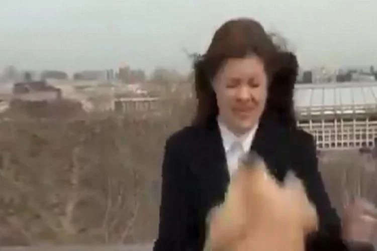 Muhabir, canlı yayında mikrofonunu kapıp kaçan köpeği böyle kovaladı!