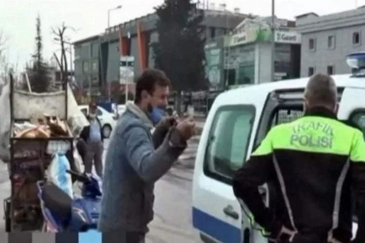 5 bin 850 lira ceza kesilen kağıt toplayıcısı polise çaresizce yalvardı