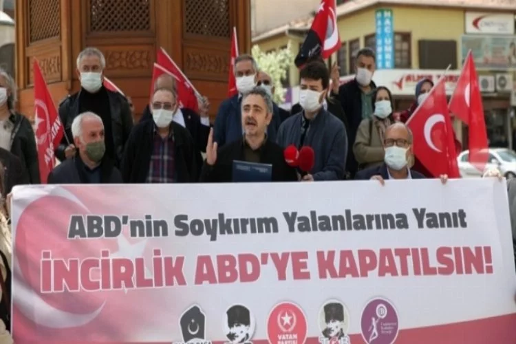 Bursa'da Biden'ın 1915 olaylarını "soykırım" olarak nitelemesini protesto ettiler