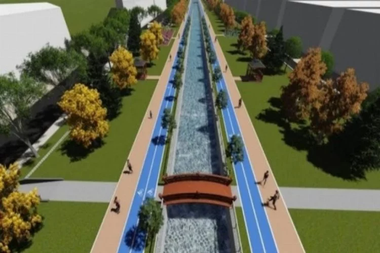 Bursa Kanal İnegöl'de istinat duvarı çalışmaları tamamlandı
