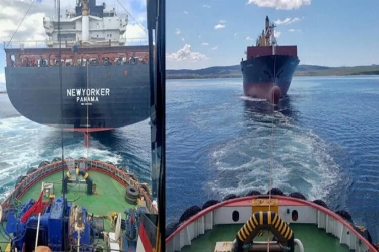 Sürüklenen konteyner gemisi kurtarıldı
