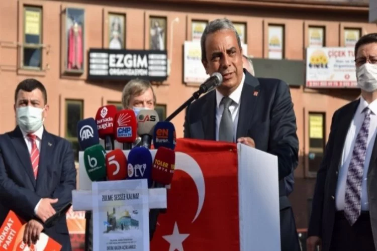 Bursa'da 10 siyasi parti il başkanı ortak açıklamayla zulmü kınadı