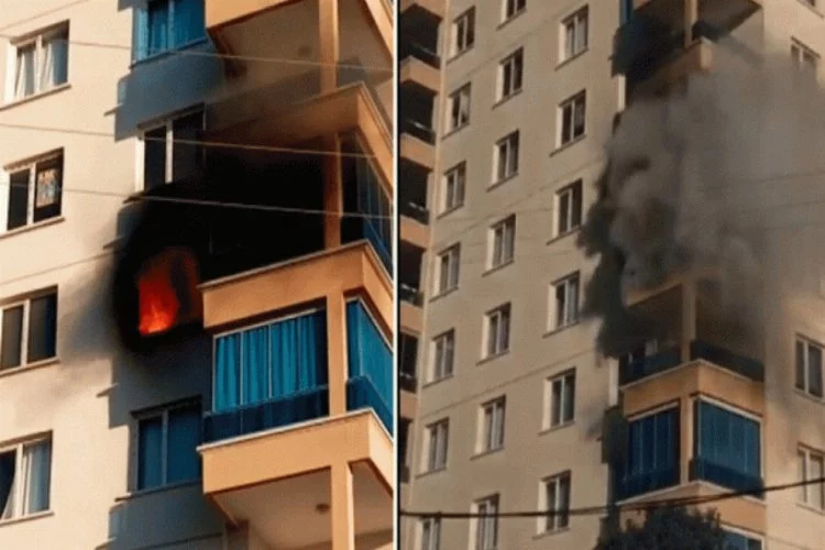 11 katlı binada korkutan yangın