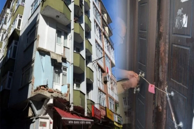 2 balkonu çöken 42 yıllık bina mühürlendi
