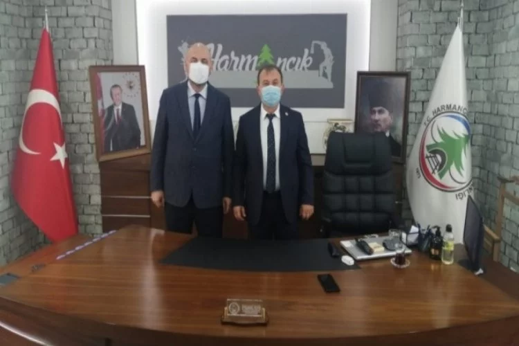 Bursa'da Başkan Aydın'dan Harmancık Belediye Başkanı Yılmaz Ateş'e ziyaret