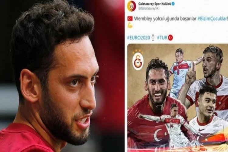Galatasaray'ın EURO 2020 paylaşımında Hakan Çalhanoğlu detayı