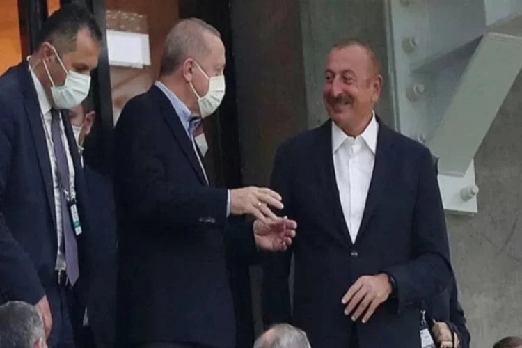Cumhurbaşkanı Erdoğan, Bakü Olimpiyat Stadı'nda! Milli Takıma destek