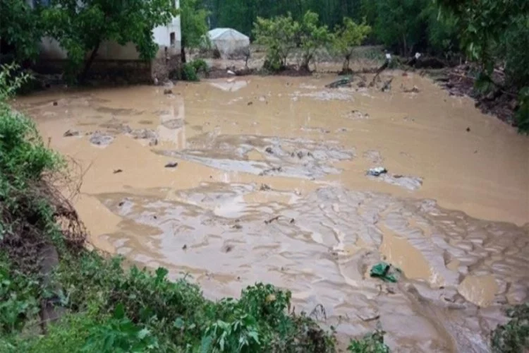 Sağanak yağış nedeniyle 2 köyde sel meydana geldi