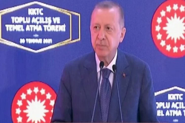 Erdoğan Lefkoşa'da toplu açılış ve temel atma törenine katıldı