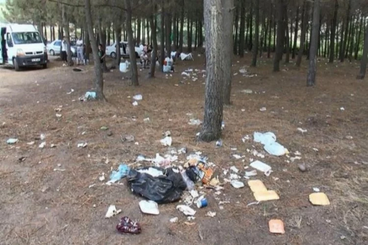 Piknikçilerden geriye çöp yığınları kaldı