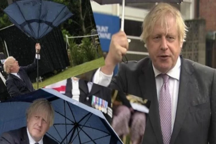 İngiltere yağmura, Boris Johnson şemsiyesine teslim oldu!