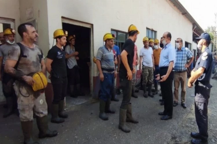 Bursa'da maden işçilerine kaymakamdan ziyaret
