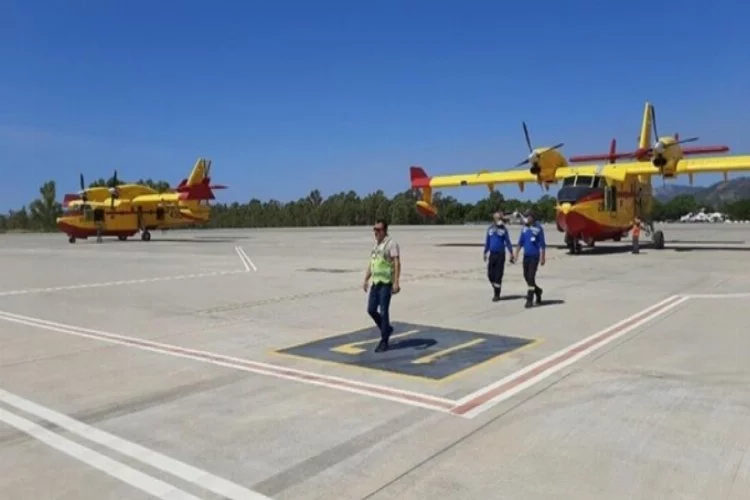 İspanya'nın yolladığı 2 yangın söndürme uçağı Dalaman'a ulaştı