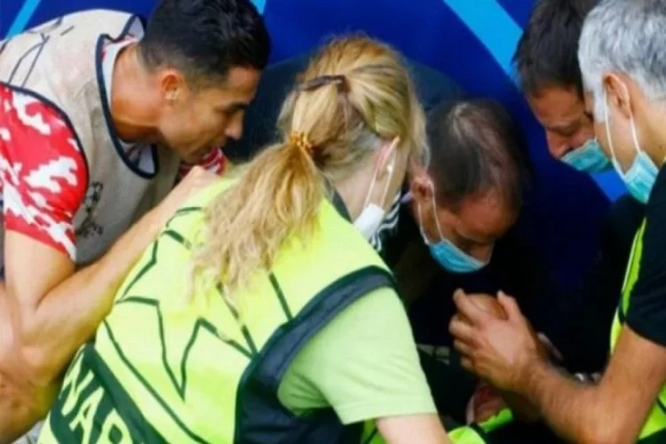 Ronaldo ısınma sırasında kadın güvenlik görevlisini bayılttı