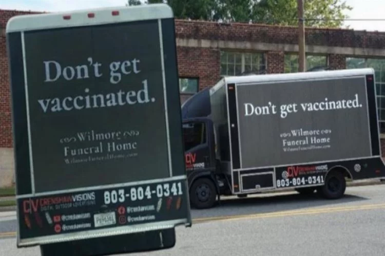 ABD'de ironik aşı kampanyası! Mesajı görenler şoke oldu...