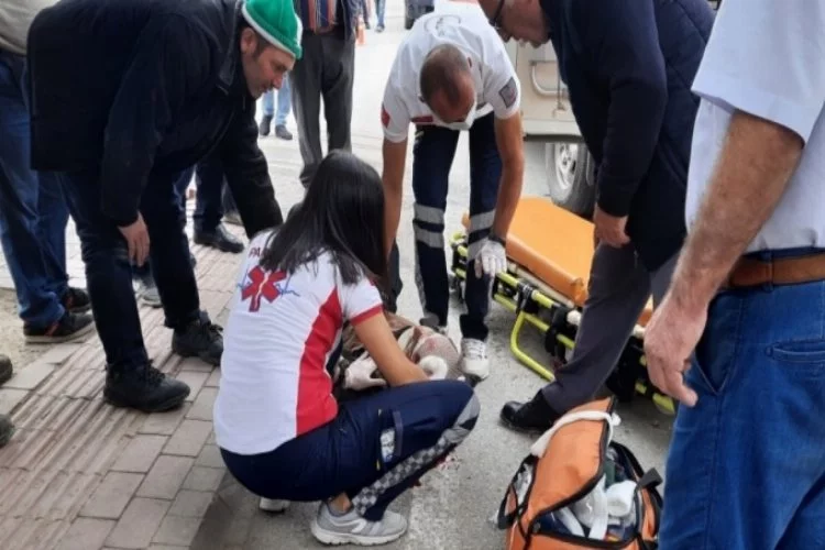 Bursa'da kamyon, bisiklet sürücüsüne çarptı; 1 yaralı
