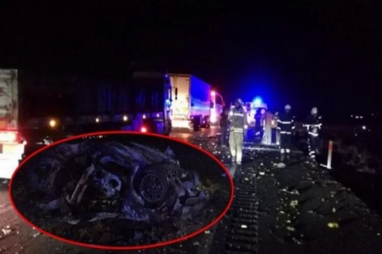 Mardin'de takla atan araç alev aldı: 2 ölü