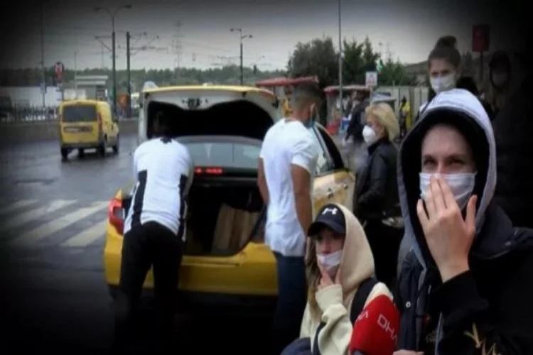 AVM önünde taksicilere tepki! Türk yolcuları bırakıp...
