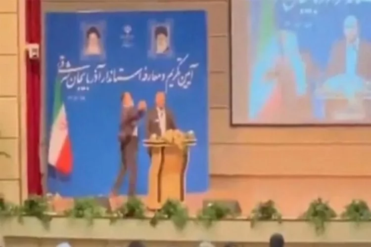 İran'da valiye yemin töreninde tokatlı saldırı