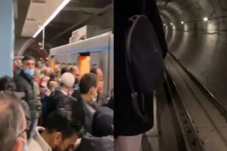 İstanbul'da metro bozuldu yolcular tünelde yürüdü