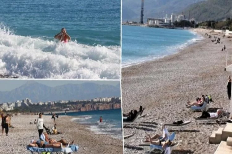 Bugün Antalya... Turistler denize koştu!