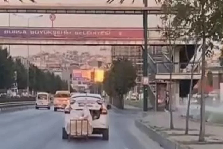 Bursa İzmir Yolu'nda tehlike saçtı: Kilometrelerce böyle ilerledi...