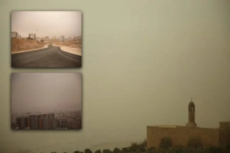 Suriye üzerinden gelen toz bulutu Mardin'i kızıla boyadı