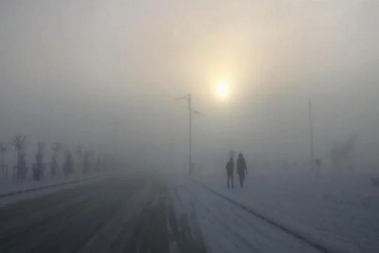 Kars'ta kar yolları kapattı, sis nedeniyle uçak seferli aksadı