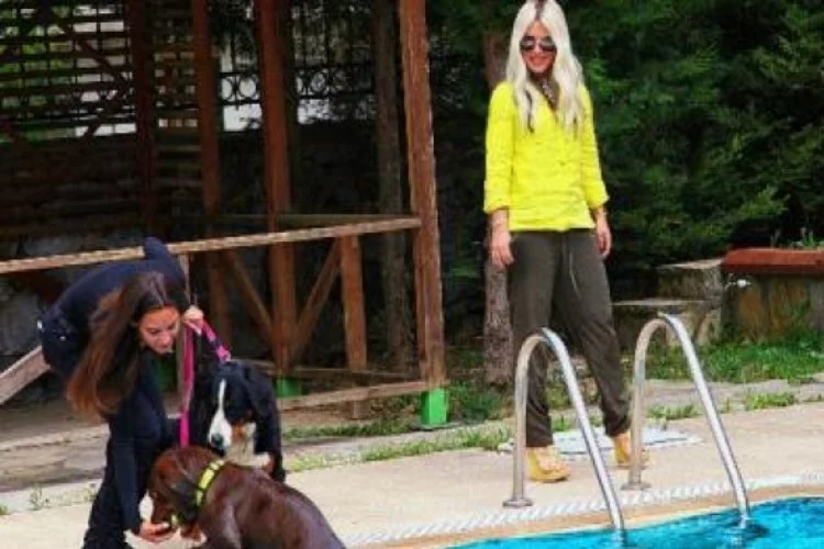 Seren Serengil tatile köpekleri otele