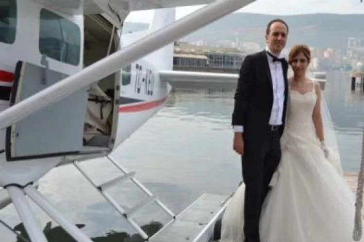 Bursa Büyükşehir Belediyesi’nin deniz uçağını 'gelin' uçağı yaptılar