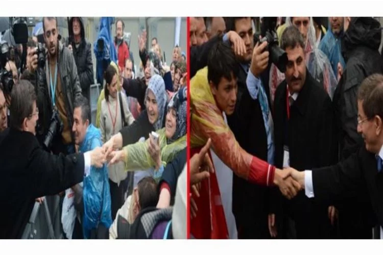 Başbakan Davutoğlu'nun tokalaşma çabası