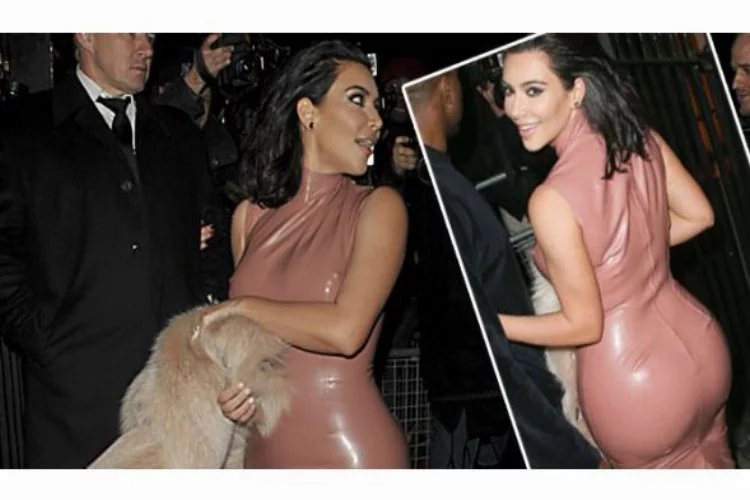 Kim Kardashian elbiseye sığamadı