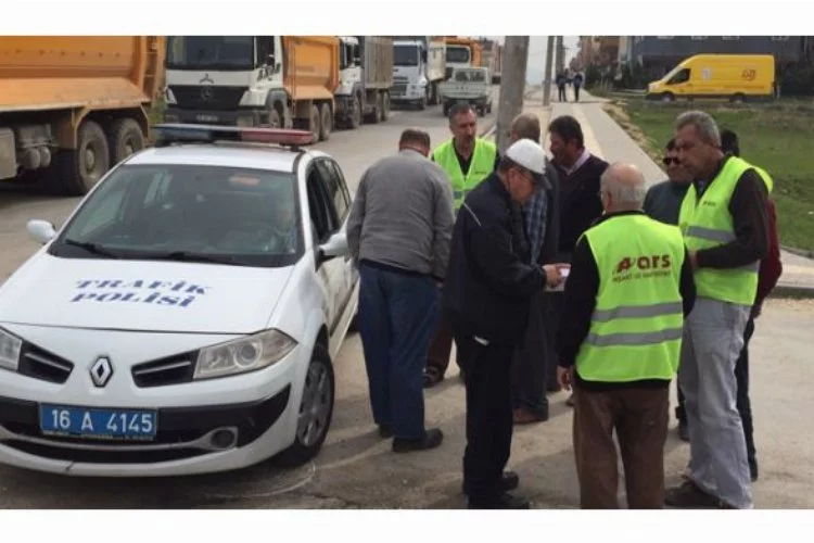 Bursa'da güzegah dışına çıkan kamyonlara ceza yağdı