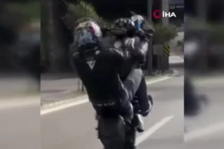 Bursa'da tek teker akrobasi yapan motosikleti trafiği tehlikeye düşürdü