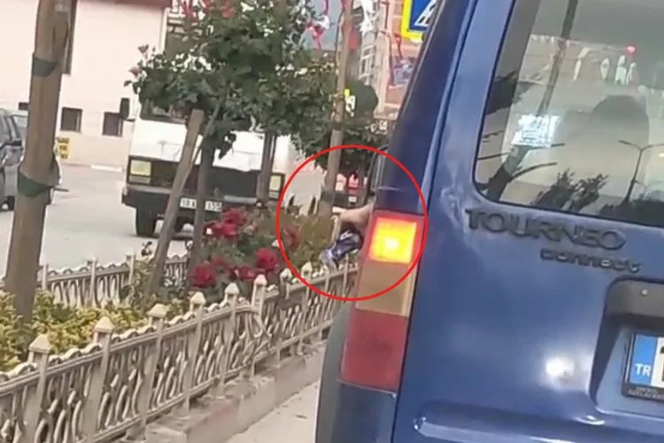 Bursa'da yola çöp atan sürücüye 'komik' ceza!