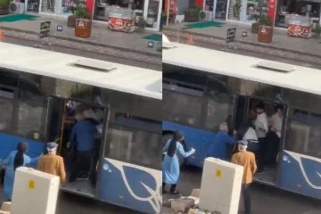 Elazığ'da yaşlıların otobüste acımasız kavgası!