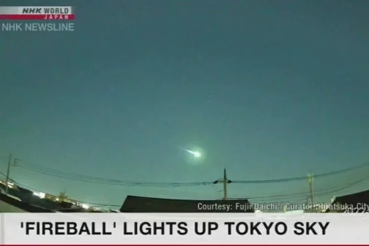 Japonya’da ateş topu şeklinde göktaşı görüldü