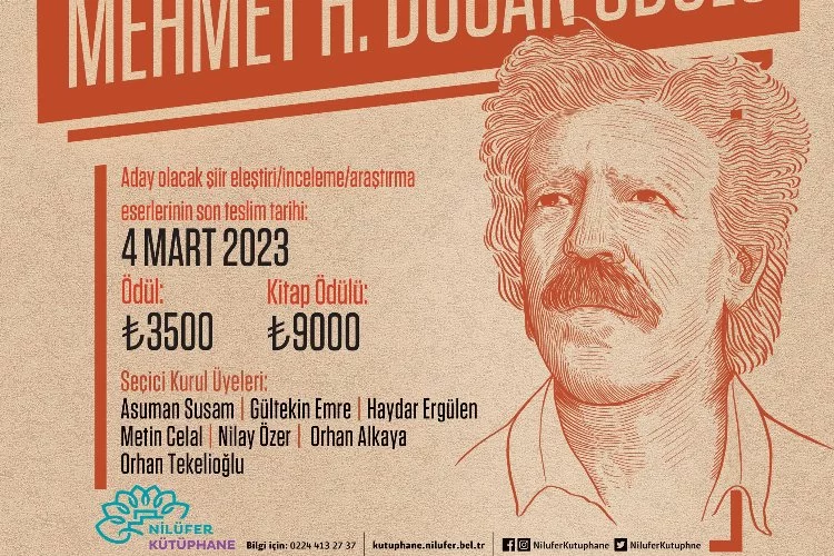Bursa Nilüfer'de Mehmet H. Doğan ödülü'ne başvurular başladı
