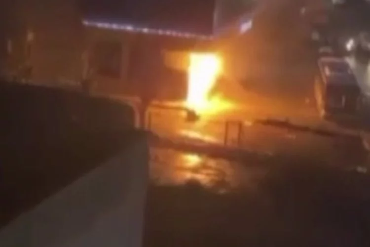 Bursa'da doğal gaz borusu patladı! Panik anları...
