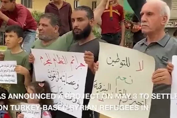 Suriyelilerden, 'Türkiye'deki Suriyeliler geri dönmesin' eylemi!